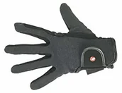 Rękawiczki jeździeckie - HKM profesjonalne rękawice jeździeckie, materiał: Nubuk (imitacja skóry), czarny 6887 - miniaturka - grafika 1