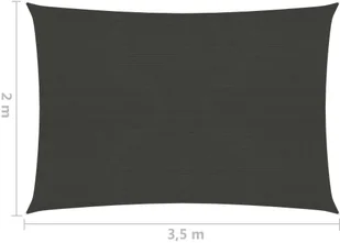 vidaXL Żagiel przeciwsłoneczny, HDPE, 2x3,5 m, antracytowy vidaXL - Parasole ogrodowe - miniaturka - grafika 7