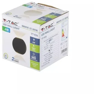 v-tac Kinkiet Ścienny V-TAC 6W LED Szary Okrągły IP65 VT-836 4000K 660lm - Lampy ścienne - miniaturka - grafika 14