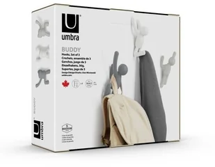 Umbra Wieszak ścienny Buddy szaro biały by 318165-023 - Wieszaki i stojaki - miniaturka - grafika 9