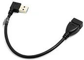 Kable USB - System-S System-S kabel USB typ A 3.0 wtyczka 90 stopni lewo kątowe do USB typu A 3.0 gniazdo 23 cm USB Kabel - miniaturka - grafika 1