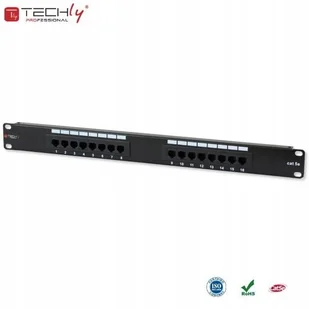 Techly Techly Patch panel 1U UTP 16xR J45 Cat.5e, czarny 1_614556 - Panele krosownicze - miniaturka - grafika 7