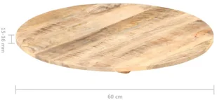 vidaXL Lumarko Blat stołu, lite drewno mango, okrągły, 15-16 mm, 60 cm 286001 - Meble modułowe i akcesoria - miniaturka - grafika 11