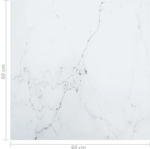 vidaXL Lumarko Blat stołu, biały, 60x60 cm, 6 mm, szkło ze wzorem marmuru 322255 - Meble modułowe i akcesoria - miniaturka - grafika 5