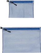 Kosmetyczki, organizery i kuferki - Hübsch Kosmetyczka Hübsch niebieska poliestrowa 2 szt. 260802 - miniaturka - grafika 1
