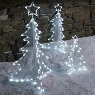 Konstsmide 3921-203 dekoracyjna choinka 3D, podświetlana 56 białymi diodami, zimna barwa światła, na zewnątrz (klasa ochrony IP44), transformator zewnętrzny 24 V, czarny kabel - Pozostałe oświetlenie - miniaturka - grafika 4