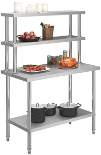VidaXL Kuchenny stół roboczy z półką, 120x60x150 cm, stal nierdzewna 3054470   VidaXL - Akcesoria gastronomiczne - miniaturka - grafika 2