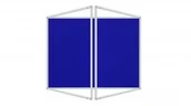 Gabloty - Allboards Gablota ogłoszeniowa informacyjna 120x120cm niebieska filcowa w aluminiowej ramie dwuskrzydłowa SC1212FN+PIN50 - miniaturka - grafika 1
