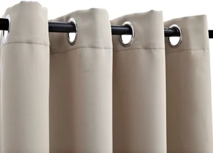 vidaXL Zasłona zaciemniająca z metalowymi kółkami, beż, 290x245 cm - Zasłony - miniaturka - grafika 4