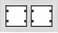 Klawisze i ramki - Hager LUMINA-PASSION-Ramka-2-krotna-pozioma-szkło-białe WL9220 - miniaturka - grafika 1