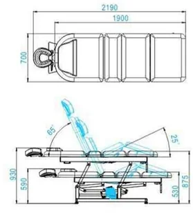 ACTIVESHOP Leżanka Elektr. Do Masażu Azzurro 693a 1 Siln. Biała 10003_111340 - Stoły i łóżka do masażu - miniaturka - grafika 7