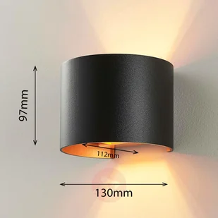 Lampenwelt com Czarno-złoty kinkiet LED Zuzana, G9 - Lampy ścienne - miniaturka - grafika 4