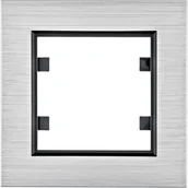 Klawisze i ramki - Hager LUMINA-PASSION-Ramka-1-krotna-aluminium-srebrne WL9012 - miniaturka - grafika 1
