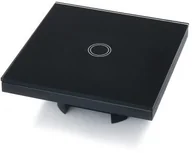 Wyłączniki światła i elektryczne - LUMENIX WŁACZNIK ŚCIENNY ŚWIATŁA BIANKA - DOTYKOWY SZKLANY POJEDYNCZY CZARNY WS-BIANKA-02 - miniaturka - grafika 1