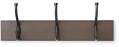Wieszaki i stojaki - AmazonBasics drewniana garderoba ścienna  3 standardowe haczyki, 34 cm, espresso - miniaturka - grafika 1