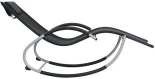 vidaXL Składany leżak z poduszką, czarny, tkanina textilene - Leżaki ogrodowe - miniaturka - grafika 3