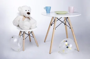 King Home Stolik DSW FI 60 - biały, buk 130-XWD2-Y60.KIDS - Ławy i stoliki kawowe - miniaturka - grafika 3