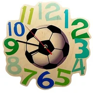 Zegary - Hess Holzspielzeug Hess drewnianych zabawek 30000 do piłki nożnej dla dzieci zegar ścienny z drewna, średnica 21 cm Hess_30000 - miniaturka - grafika 1