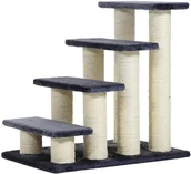 Drapaki dla kotów - PawHut DRAPAK SCHODKI 4 STOPNIE DLA KOTA PSA SZARE - miniaturka - grafika 1