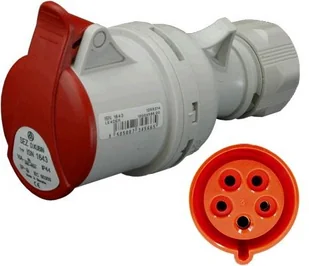 Orno Gniazdo siłowe SEZ ISN1653 przenośne 16A/5P - Kostki, złączki, wtyczki - miniaturka - grafika 4