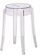 Taborety i hokery - King Home Krzesło barowe 45,5x29cm Charles przezroczyste 118-APC.CLEAR - miniaturka - grafika 1