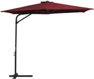 Parasole ogrodowe - vidaXL Parasol ogrodowy na stalowym słupku, 300 cm, bordowy vidaXL - miniaturka - grafika 1