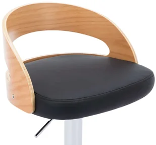 vidaXL Stołki barowe, 2 szt., czarne, sztuczna skóra i gięte drewno - Taborety i hokery - miniaturka - grafika 8