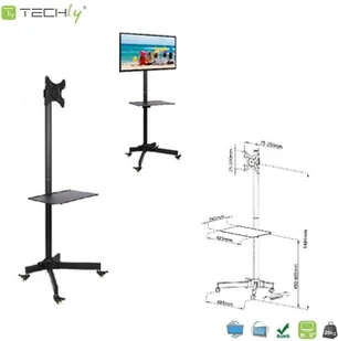 Techly Stojak mobilny LCD/LED 19-37 cali regulowany do 20KG - Uchwyty do telewizora - miniaturka - grafika 2
