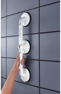 Ridder Ukośny chwyt pod prysznic, mocowany przyssawkami Premium, biały - Akcesoria łazienkowe - miniaturka - grafika 2