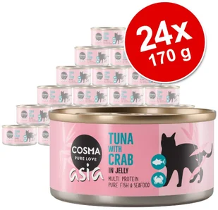 Cosma Megapakiet Asia, 24 x 170 g - Kurczak i okoń - Mokra karma dla kotów - miniaturka - grafika 2