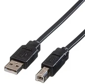 Kable USB - Rotronic ROLINE 11028868 USB 2.0 płaski przewód części zamienne, typ A, B, 1,8 m Czarny 11.02.8868 - miniaturka - grafika 1