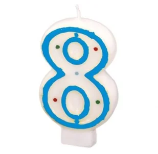 Amscan Świeczka cyferka w kropki nr 8 - Pozostałe akcesoria dla plastyków - miniaturka - grafika 2