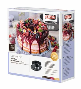 Kaiser Tortownica  Springform La Forme Plus z rur dno  26 cm Made in Germany pokryte powłoką antyprzylepną Kai ramic nadaje się do krojenia zabezpieczony przed wyciekiem 2300638003 - Formy do ciast - miniaturka - grafika 3
