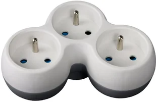 HBF Rozgałęźnik złodziejka 3x2P+Z 16 A biało-szary 190726 190726 - Dzwonki i gongi - miniaturka - grafika 2