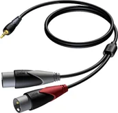 Kable - Procab Kabel CLA712/1.5 3.5 mm Jack male stereo 2 x XLR male 1,5 meter CLA712/1.5 - miniaturka - grafika 1