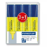 Zakreślacze - Staedtler ZAK804K Zakreślacz Textsurfer Neon żółty (4szt) 364-1P WP4 - miniaturka - grafika 1