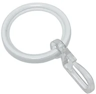 Karnisze - Gardinia 11275 pierścienie pierścienie/pierścienie do firan do karniszy z wkładką poprawiającą ślizg i haczykami do układania fałd, seria Chicago, średnica 20 MM, biały 11275 - miniaturka - grafika 1