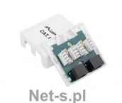 Pozostałe akcesoria sieciowe - LANBERG Gniazdo natynkowe kat.6 2X RJ45 (OU6-0002-W) - miniaturka - grafika 1