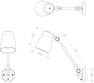 Astro Lighting Kinkiet LAMPA ścienna ATELIER GRANDE 1224016 metalowa OPRAWA reflektorek na wysięgniku loft matowy czarny 1224016 - Lampy ścienne - miniaturka - grafika 6