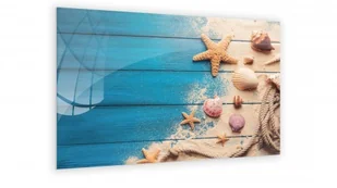 Allboards Obraz szklany MUSZELKI DREWNO PIASEK LINA 90x60cm ozdobna szklana tablica magnetyczna TS96_40021 - Obrazy i zdjęcia Allboards Obraz szklany MUSZELKI DREWNO PIASEK LINA 90x60cm ozdobna szklana tablica magnetyczna TS96_40021 - Obrazy i zdjęcia - miniaturka - grafika 1