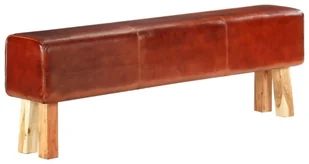 VidaXL Lumarko Kozioł gimnastyczny, 160 cm, brązowy, skóra i drewno mango 320607 VidaXL - Ławki do przedpokoju - miniaturka - grafika 8