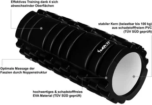 Movit CZARNY WAŁEK ROLKA DO MASAŻU ROLLER MASAŻ FITNESS 20040515 - Akcesoria do masażu - miniaturka - grafika 3