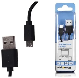 Whitenergy Kabel do przesyłu danych, wtyczka USB 2 0 na micro USB czarny (09969) - Kable USB - miniaturka - grafika 2