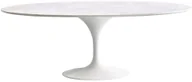 Stoły - King Home Stół TULIP ELLIPSE MARBLE biały blat owalny marmurowy metal RT-335V - miniaturka - grafika 1