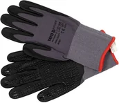 Rękawice robocze - RĘKAWICE OCHRONNE NYLONOWE POWLEKANE SPIENIONYM NITRYLEM Z ANTYPOŚLIZGOWYM NAKROPIENIEM ROZMIAR 8 YT-74757 - miniaturka - grafika 1