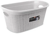 Kosze na bieliznę - Stefanplast Stefan Plast Elegance kosz na pranie, tworzywo sztuczne, biały, 38 x 58 x 28 cm 30210 - miniaturka - grafika 1