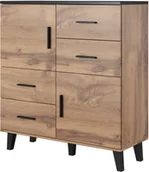 Komody - Cama Meble Komoda LOTTA 110 2D4S wotan + czarny mat - miniaturka - grafika 1