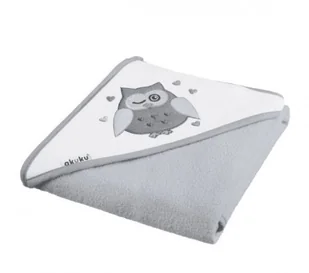 Akuku A1248 Okrycie kąpielowe 100x100 cm 100% bawełna szary - Okrycia kąpielowe dla dzieci - miniaturka - grafika 2