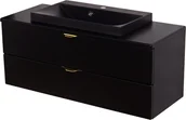 Szafki łazienkowe - Czarna szafka łazienkowa z czarną umywalką 100 cm Liv Victa VIC-C-U100/39/2 + LivB - miniaturka - grafika 1