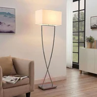Lampy stojące - LUCANDE Lucande Evaine lampa podłogowa chrom, klosz biały - miniaturka - grafika 1